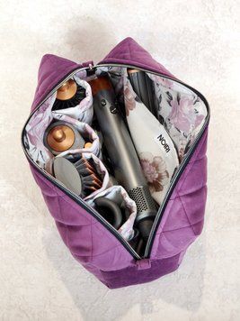 Косметичка для стайлера Dyson , фіолетова з квітам Violet/Lilac flowers 56478 фото