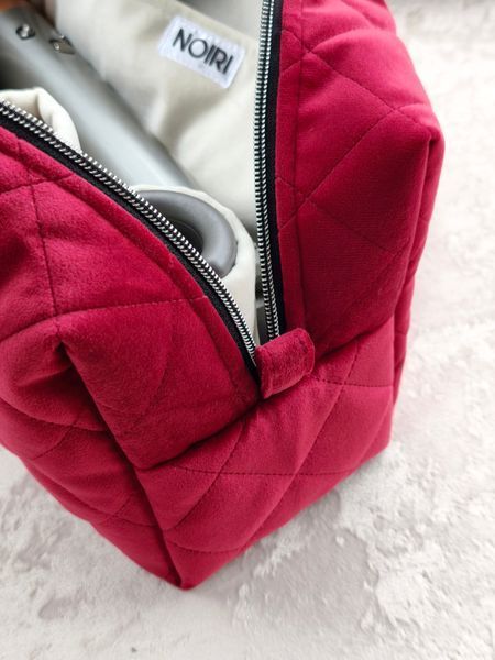 Косметичка для стайлера , ягідно червона з молочною підкладкою Red / Ivory 03757 фото