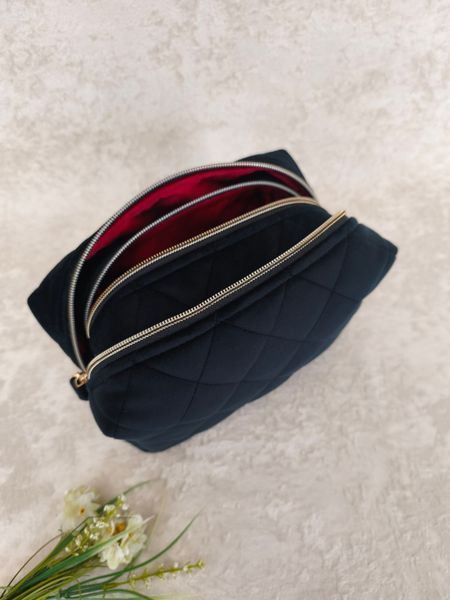 Набір чорних косметичок з червоною підкладкою Black/Berry Red 48400 фото