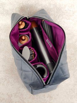 Косметичка для стайлера Dyson , сіра з пурпурною підкладкою Gray/Purple  37326 фото