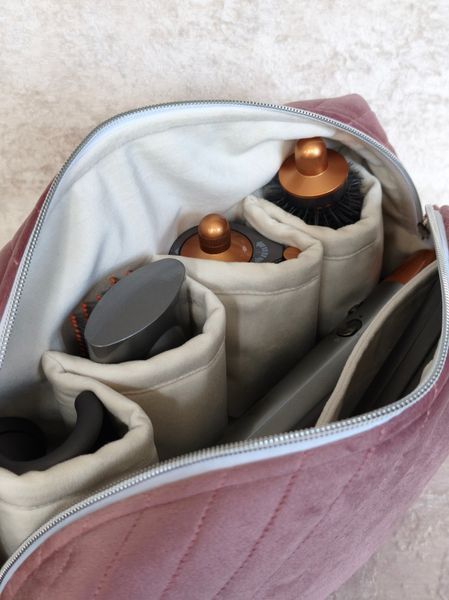 Косметичка для стайлера Dyson , пильно рожева з молочною підкладкою Dusty rose/Ivory  88107 фото