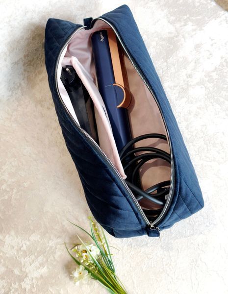 Косметичка для Dyson Airstrait , темно синя з рожевою підкладкою Navy blue/Pink 22158 фото