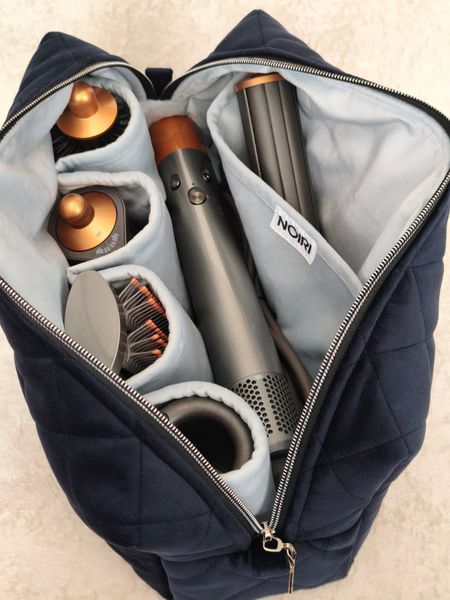 Косметичка для стайлера Dyson , темно синя з блакитною підкладкою Navy blue / Ice blue 40227 фото
